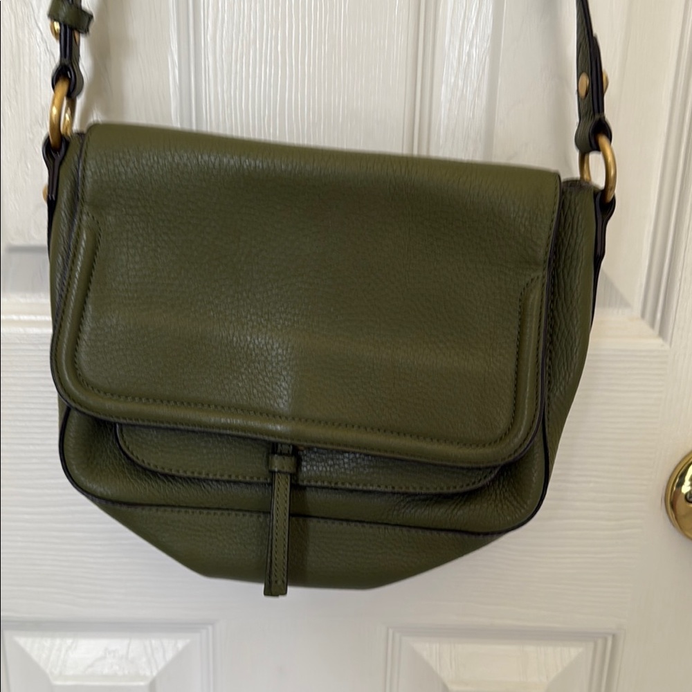 Annabel Ingall Olive Green Canvas Shoulder Bag